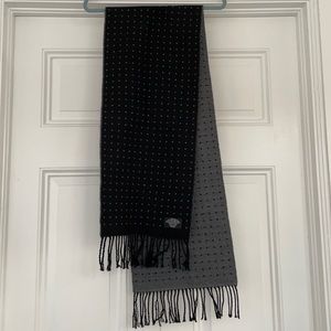 Black and grey polka dot acrylic scarf